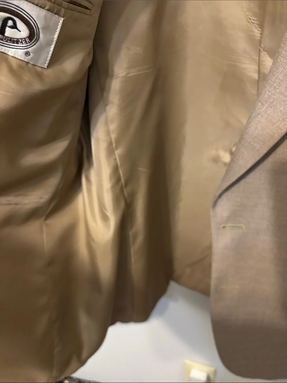Men’s Tan Sport Coat with Gold Buttons